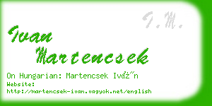 ivan martencsek business card